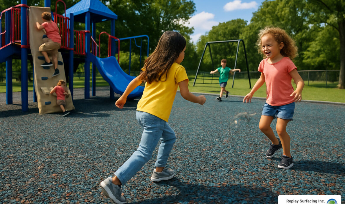 recycled tire playground flooring