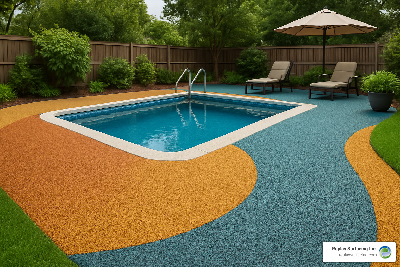 rubber surfacing for pool decks