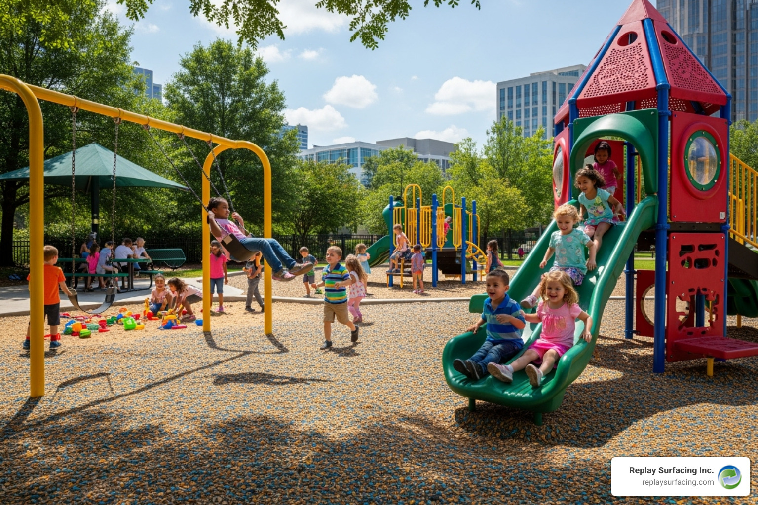 is rubber mulch a safe surface for your child's playground