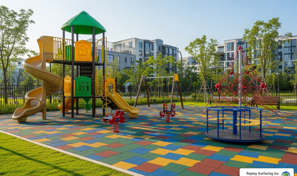 interlocking outdoor playground tiles