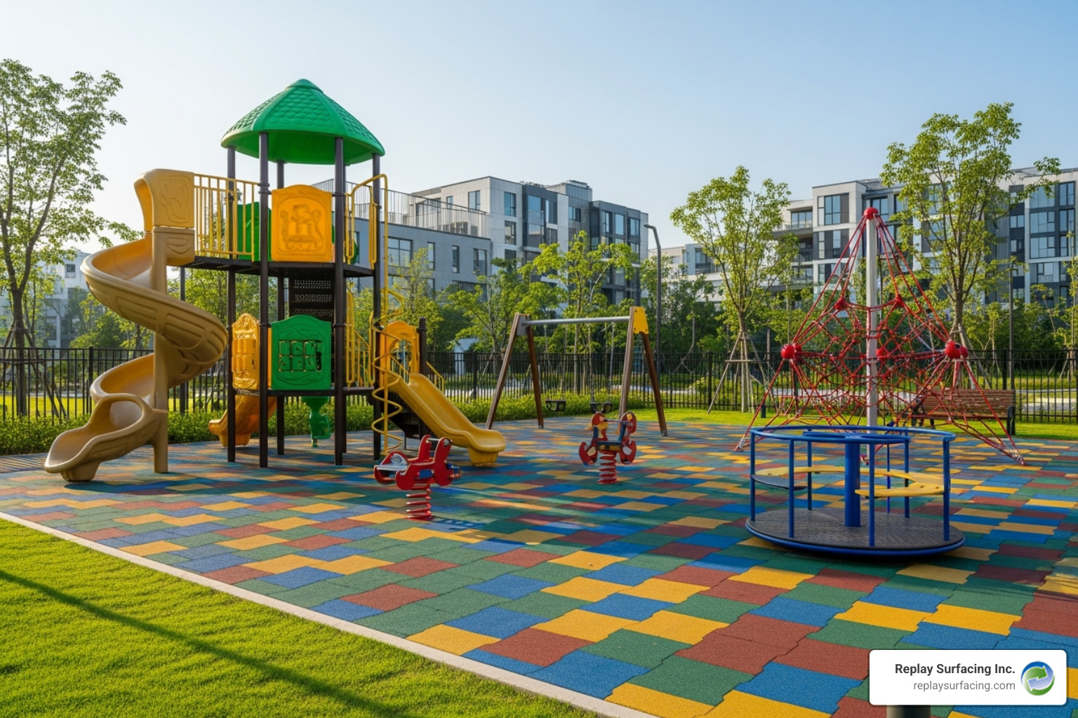 interlocking outdoor playground tiles
