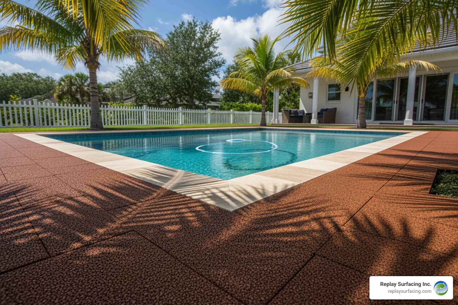 rubber decking around pool