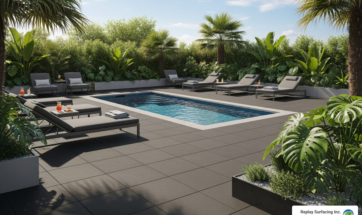 rubber tiles for pool deck