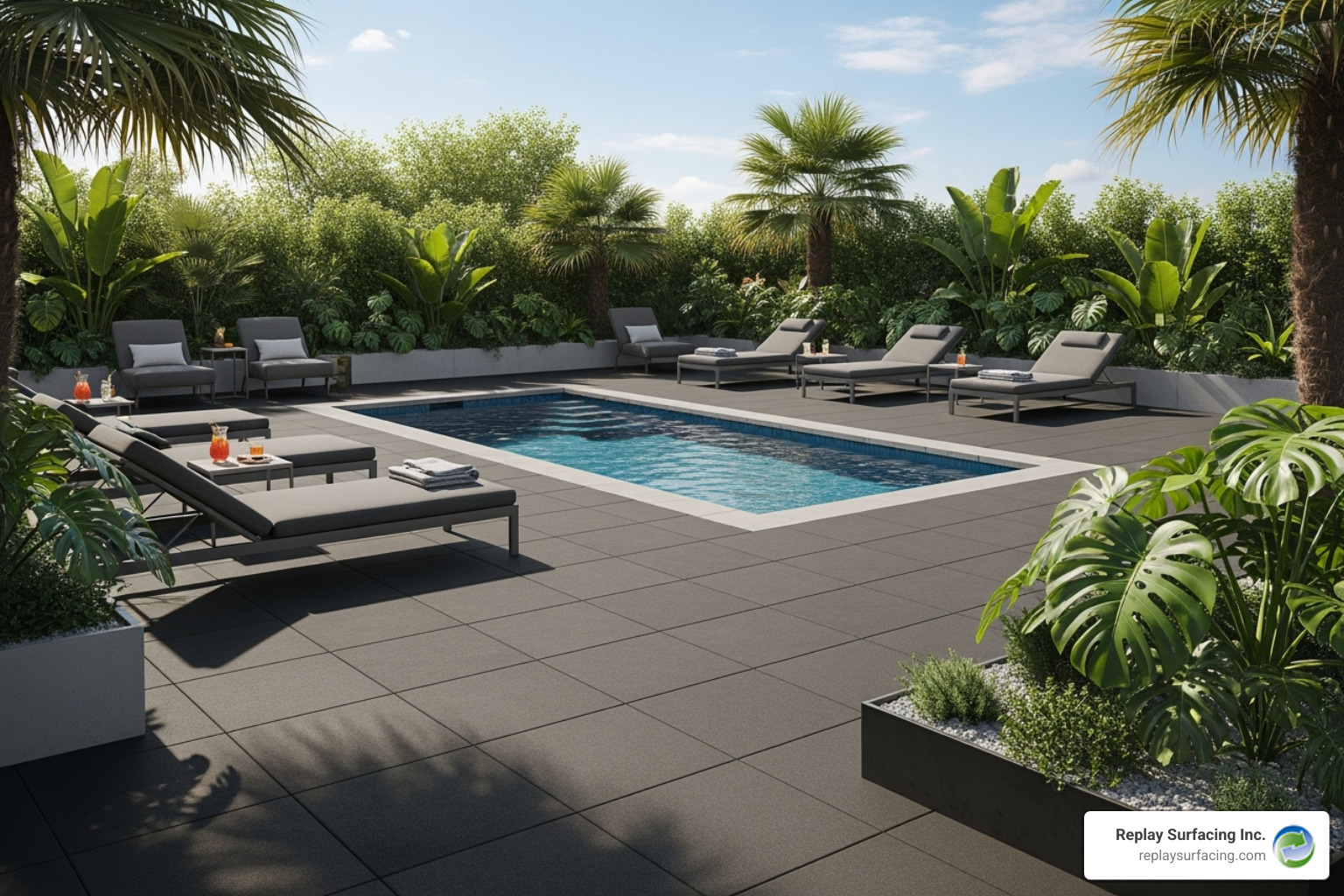 rubber tiles for pool deck