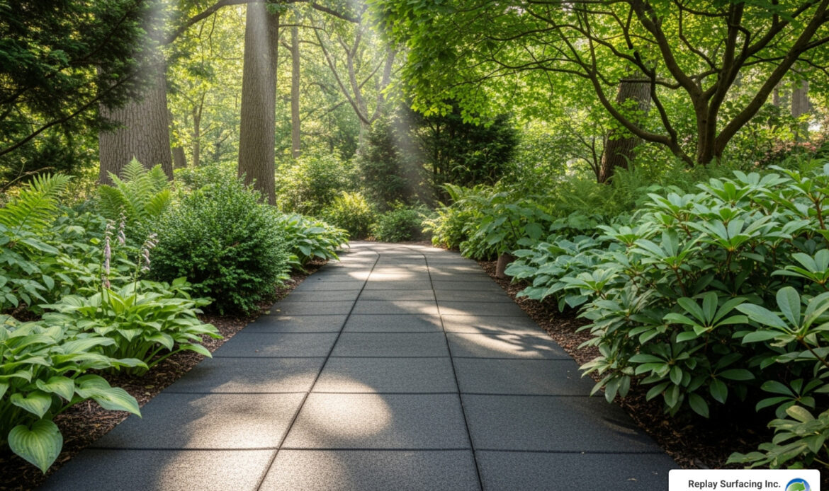 recycled rubber garden tiles