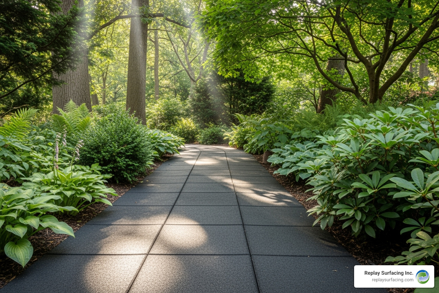 recycled rubber garden tiles