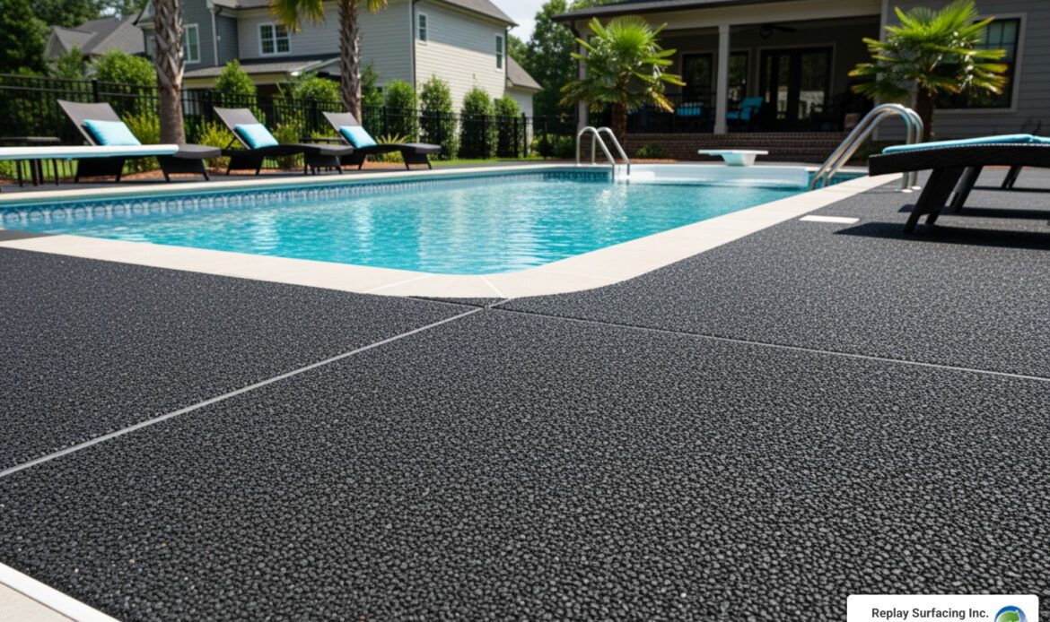 diy rubber pool deck