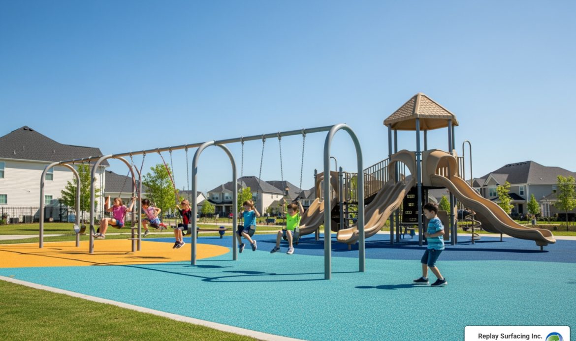 diy rubber surface for playgrounds
