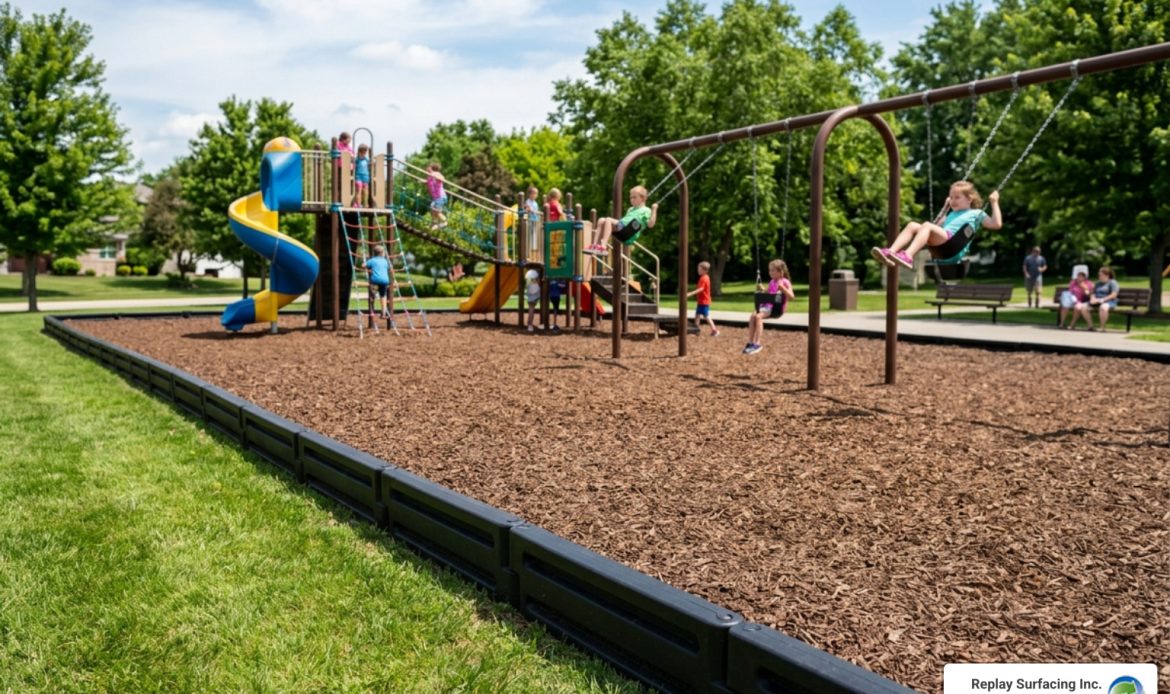 rubber playground border edging