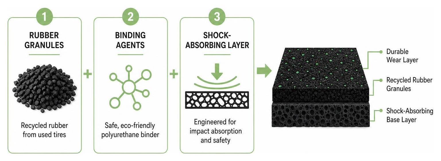 eco-friendly rubber playground mats