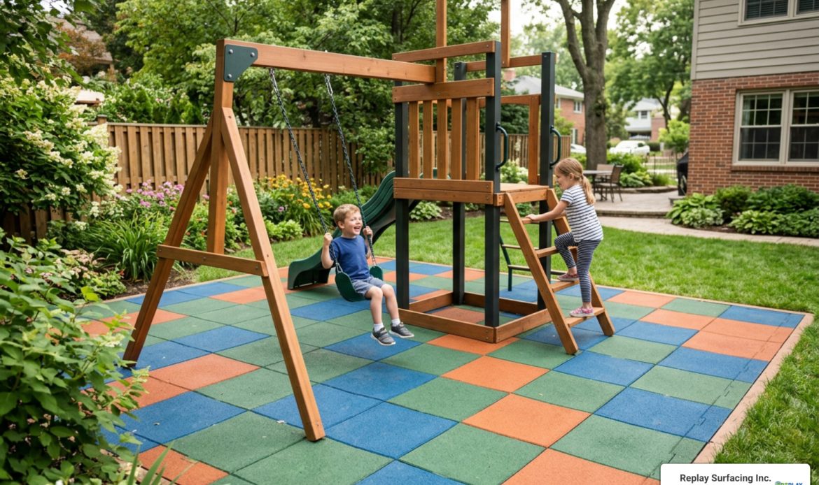 residential rubber playground tiles