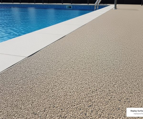 rubber stone pool deck